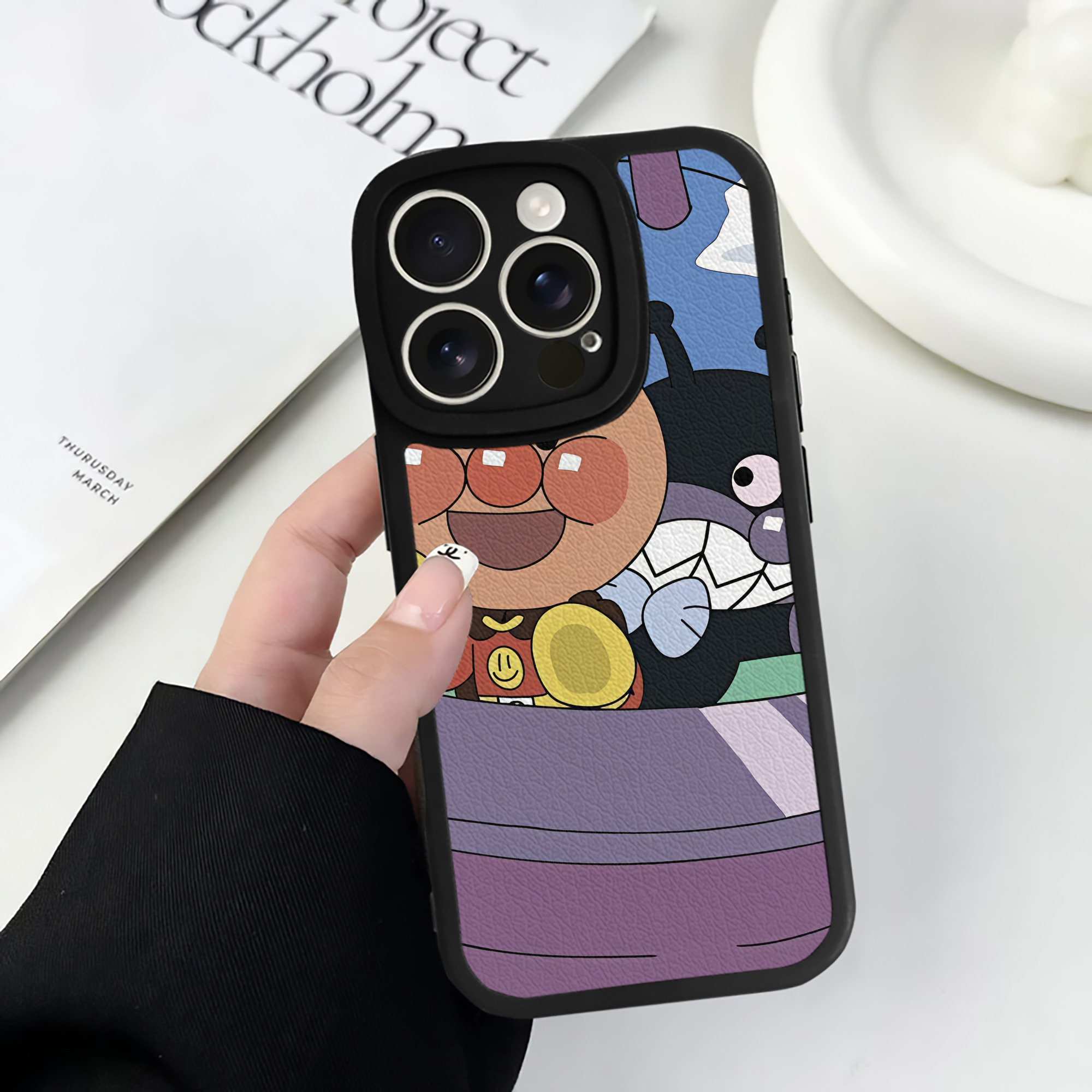 （画像用） アンパンマン Anpanman 【iPhone 16シリーズ対応】シリコンスマホケース（レザー調） 材質：シリコン